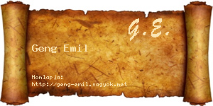 Geng Emil névjegykártya
